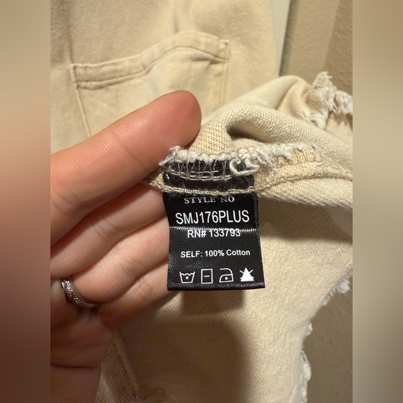 POL Beige Denim Cable Knit Contrast Jacket , size XL - Picture 2 of 10